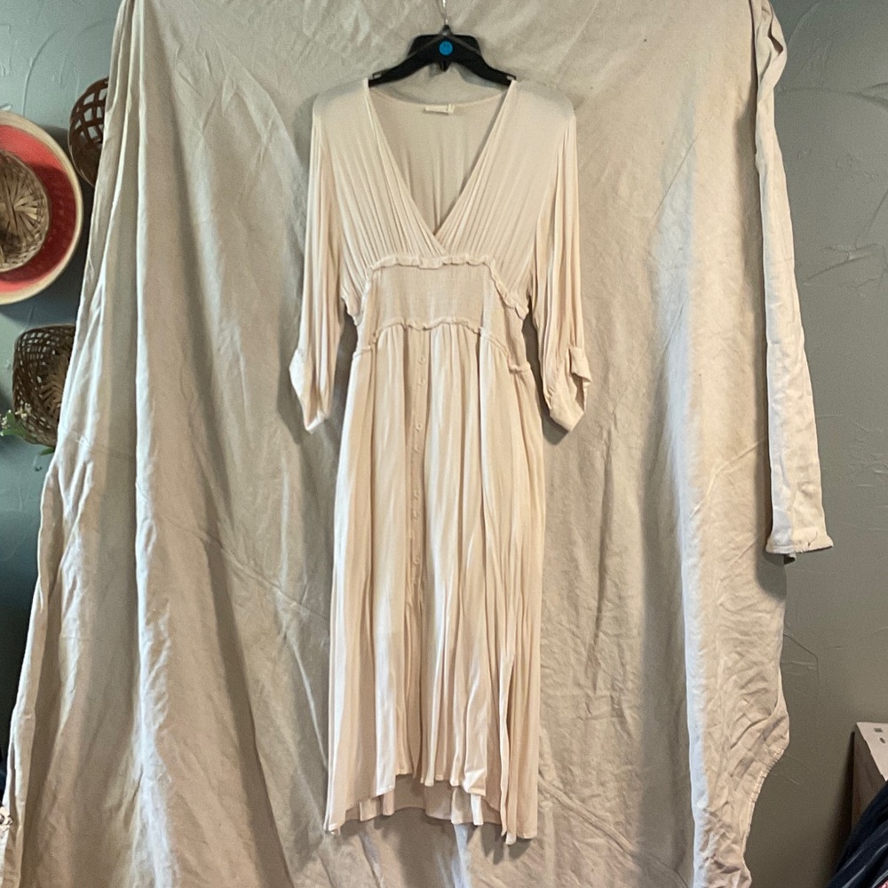 Stevie Hender Cream Midi Dress